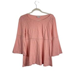 Boden Pink Bell Sleeve Peplum Blouse